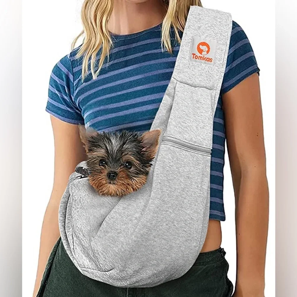 Tomkas Grey And Checkered Dog Sling Carrier